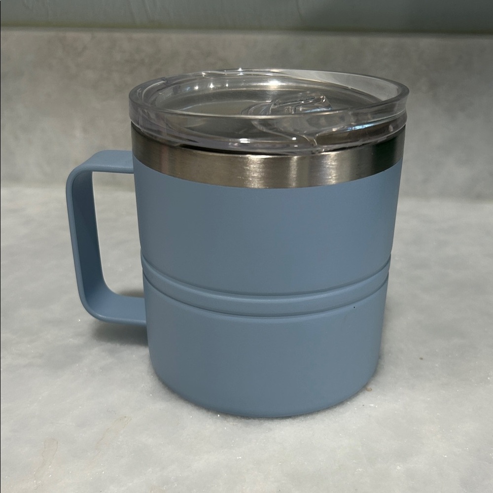 Small Blue Thermos Stainless Steel Insulated Mug with Lid